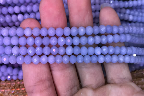 CRB1983 15.5 inches 4*6mm faceted rondelle blue angel skin gemstone beads
