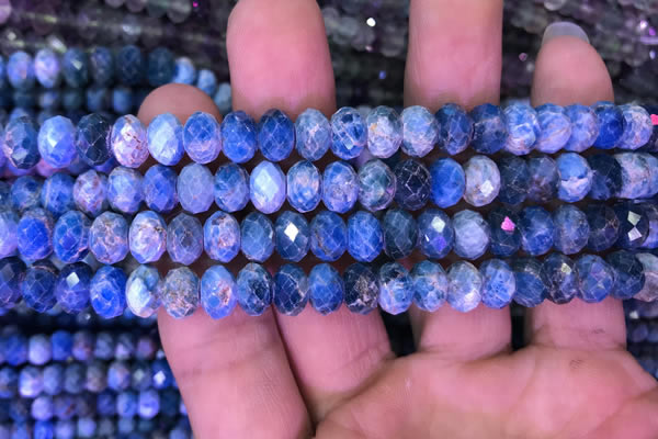 CRB1990 15.5 inches 6*8mm faceted rondelle apatite beads wholesale