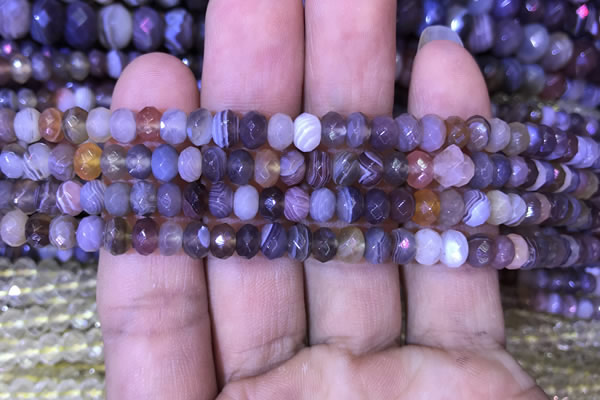 CRB1994 15.5 inches 4*6mm faceted rondelle Botswana agate beads