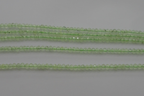 CRB212 15.5 inches 3*4mm faceted rondelle green rutilated quartz beads