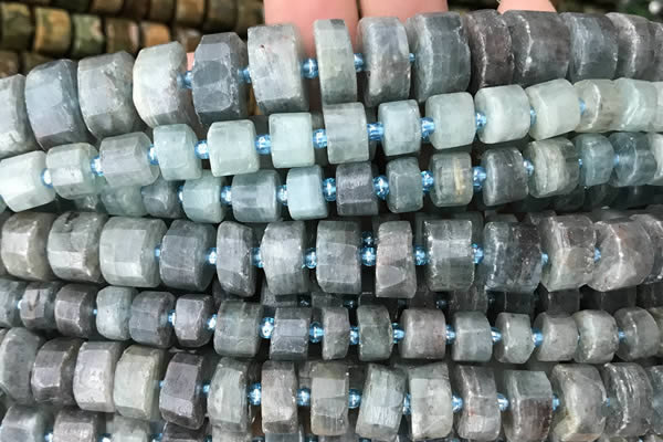 CRB2126 15.5 inches 9mm - 10mm faceted tyre kyanite beads