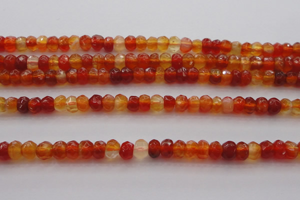 CRB215 15.5 inches 3*4mm faceted rondelle red agate beads