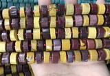 CRB2203 15.5 inches 11mm - 12mm faceted tyre mookaite beads