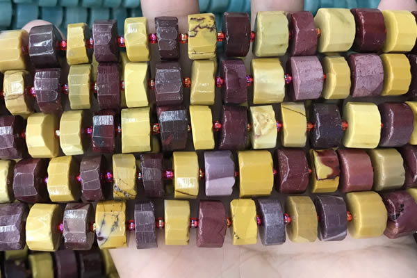 CRB2204 15.5 inches 13mm - 14mm faceted tyre mookaite beads