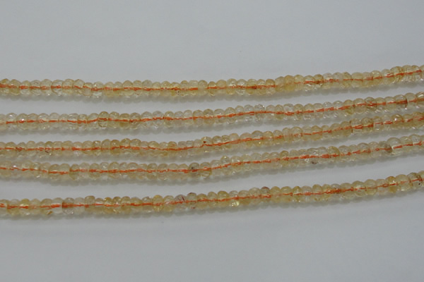 CRB221 15.5 inches 2.5*4mm faceted rondelle citrine gemstone beads