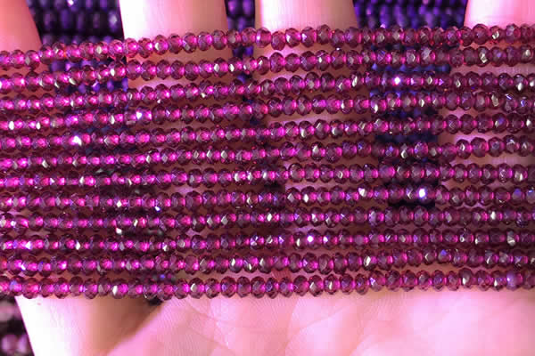 CRB2212 15.5 inches 2*3mm faceted rondelle garnet beads wholesale