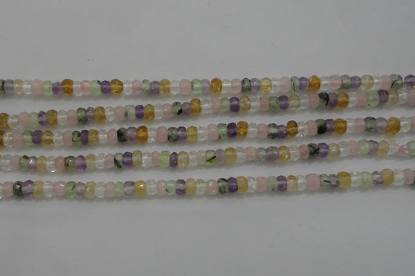 CRB222 15.5 inches 2.5*4mm faceted rondelle mixed quartz beads