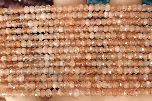 CRB2243 15.5 inches 2*3mm faceted rondelle golden sunstone beads