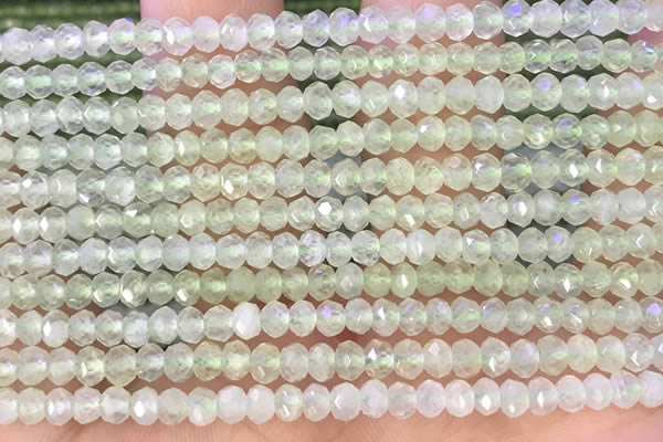 CRB2258 15.5 inches 3*4mm faceted rondelle prehnite beads
