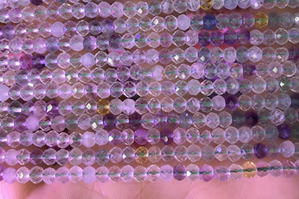 CRB2261 15.5 inches 3*4mm faceted rondelle fluorite beads