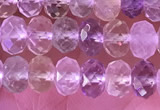 CRB2281 15.5 inches 4*6mm faceted rondelle mixed quartz beads
