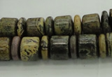 CRB250 15.5 inches 5*12mm - 10*12mm rondelle yellow artistic jasper beads