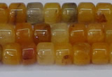 CRB2502 15.5 inches 6*8mm rondelle yellow jade beads wholesale