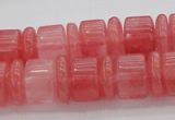 CRB252 15.5 inches 5*14mm - 10*14mm rondelle cherry quartz beads
