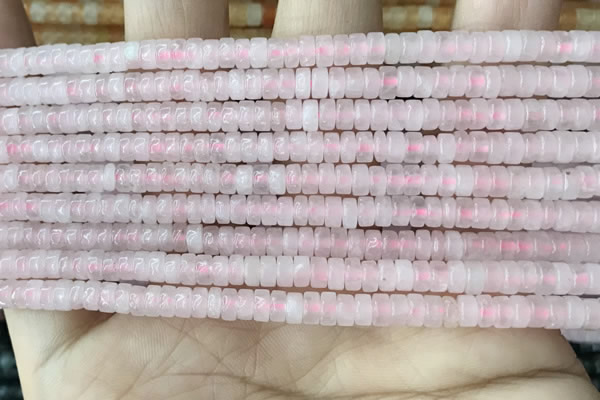 CRB2550 15.5 inches 2*4mm heishi rose quartz beads wholesale