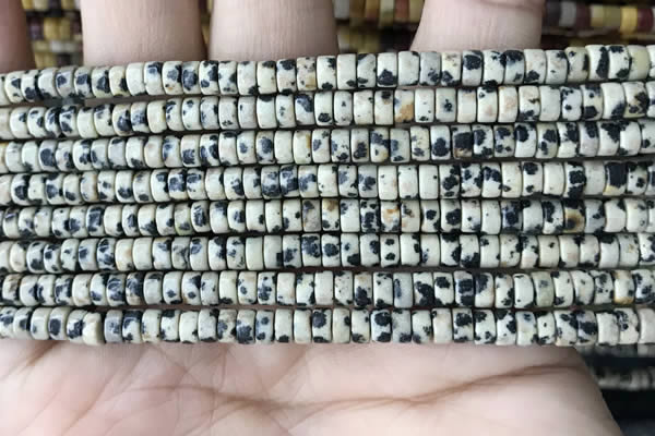 CRB2567 15.5 inches 2*4mm heishi dalmatian jasper beads wholesale