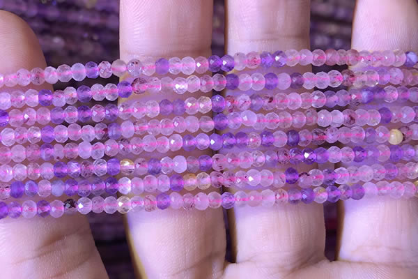 CRB2606 15.5 inches 2*3mm faceted rondelle mixed quartz beads