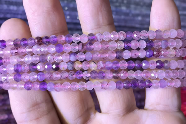 CRB2607 15.5 inches 3*4mm faceted rondelle mixed quartz beads