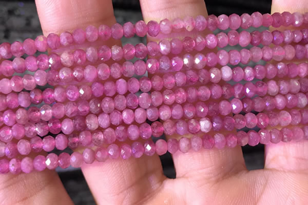 CRB2612 15.5 inches 2*3mm faceted rondelle ruby gemstone beads