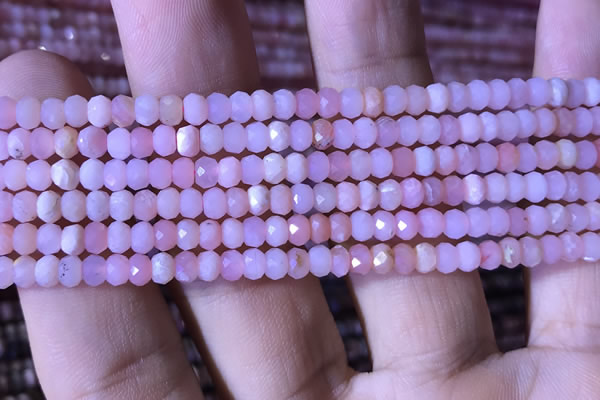 CRB2615 15.5 inches 2*3mm faceted rondelle pink opal beads