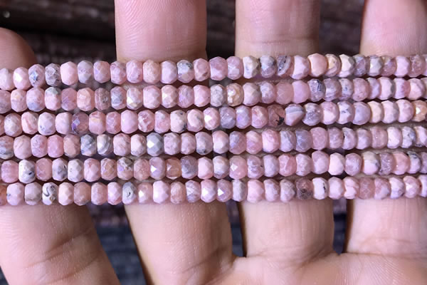 CRB2618 15.5 inches 2.5*4mm faceted rondelle rhodochrosite beads