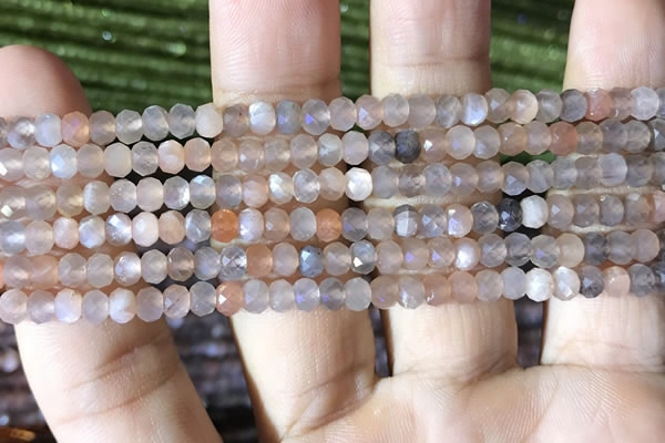 CRB2621 15.5 inches 3*4mm faceted rondelle moonstone beads