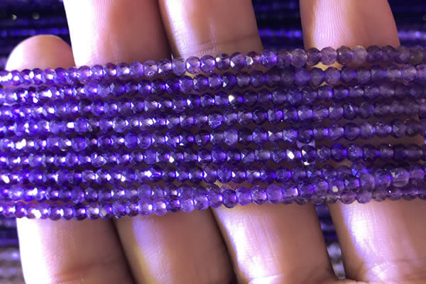 CRB2630 15.5 inches 2*3mm faceted rondelle amethyst beads