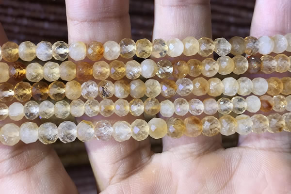 CRB2633 15.5 inches 4*5mm faceted rondelle citrine gemstone beads