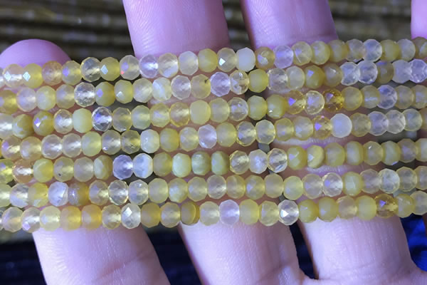 CRB2635 15.5 inches 3*4mm faceted rondelle yellow opal beads