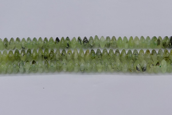 CRB265 15.5 inches 5*12mm rondelle green rutilated quartz beads