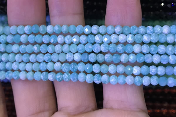 CRB2669 15.5 inches 3*4mm faceted rondelle amazonite beads