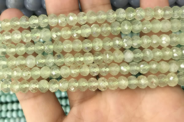 CRB2671 15.5 inches 4*6mm faceted rondelle prehnite beads