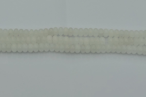 CRB2811 15.5 inches 5*8mm rondelle white jade beads wholesale