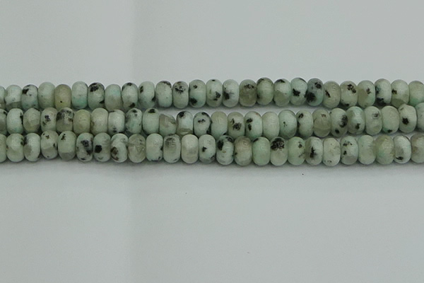 CRB2852 15.5 inches 6*10mm rondelle sesame jasper beads