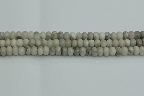CRB2862 15.5 inches 6*10mm rondelle grey agate beads
