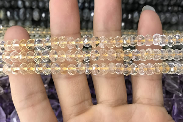CRB3011 15.5 inches 4*6mm faceted rondelle citrine beads