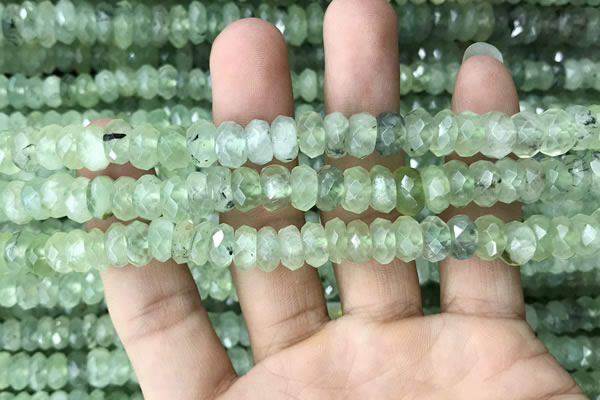 CRB3015 15.5 inches 5*9mm faceted rondelle prehnite beads