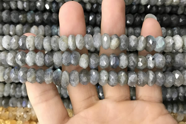 CRB3049 15.5 inches 5*8mm faceted rondelle labradorite beads