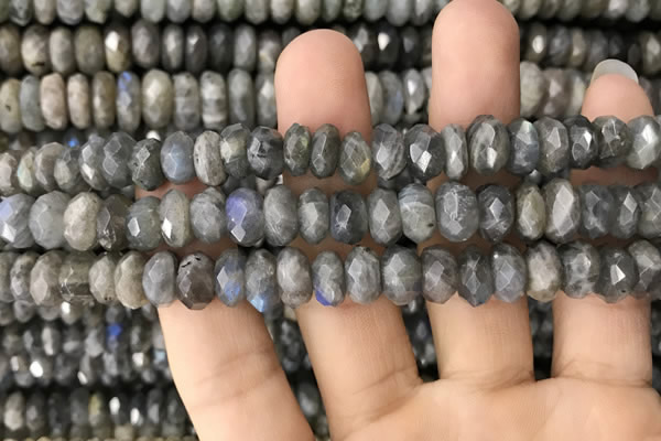 CRB3050 15.5 inches 6*10mm faceted rondelle labradorite beads