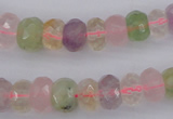 CRB306 5*8mm - 10*14mm faceted rondelle multicolor quartz beads