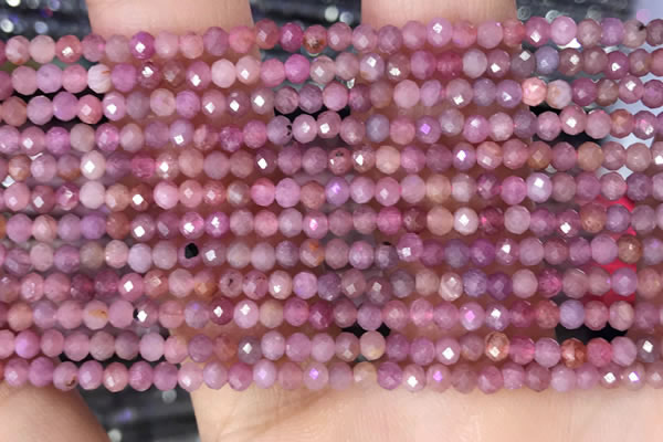CRB3111 15.5 inches 2*3mm faceted rondelle tiny ruby gemstone beads