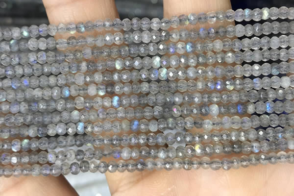 CRB3121 15.5 inches 2*3mm faceted rondelle tiny labradorite beads