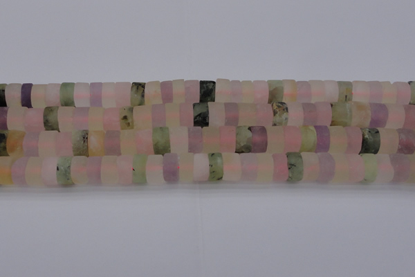 CRB314 15.5 inches 8*12mm tyre matte multicolor quartz beads