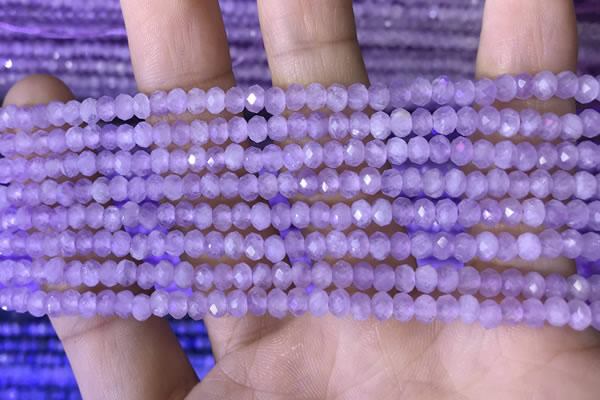 CRB3146 15.5 inches 2.5*4mm faceted rondelle tiny lavender amethyst beads