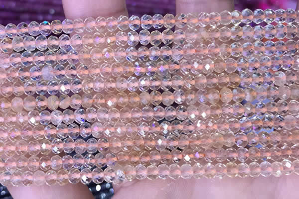 CRB3147 15.5 inches 2.5*4mm faceted rondelle tiny citrine beads
