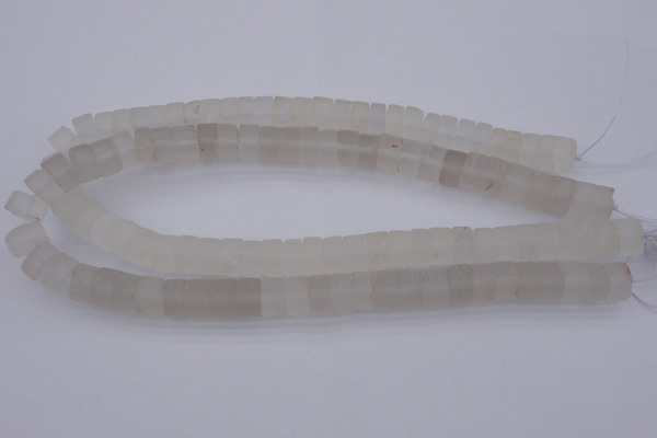 CRB316 15.5 inches 8*12mm tyre white crystal gemstone beads
