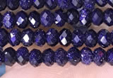 CRB3164 15.5 inches 2.5*4mm faceted rondelle tiny blue goldstone beads