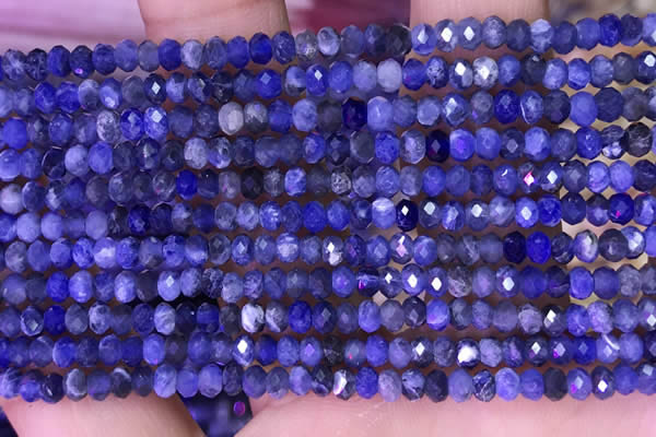 CRB3176 15.5 inches 2.5*4mm faceted rondelle tiny sodalite beads