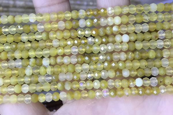 CRB3178 15.5 inches 2.5*4mm faceted rondelle tiny yellow opal beads