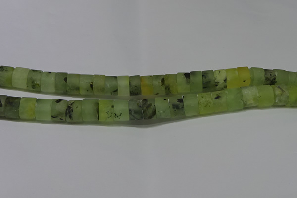 CRB320 15.5 inches 8*12mm tyre matte green rutilated quartz beads